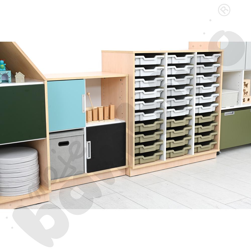 Quadro - szafka M+ na plastikowe pojemniki - z 2 przegrodami, klon jasny