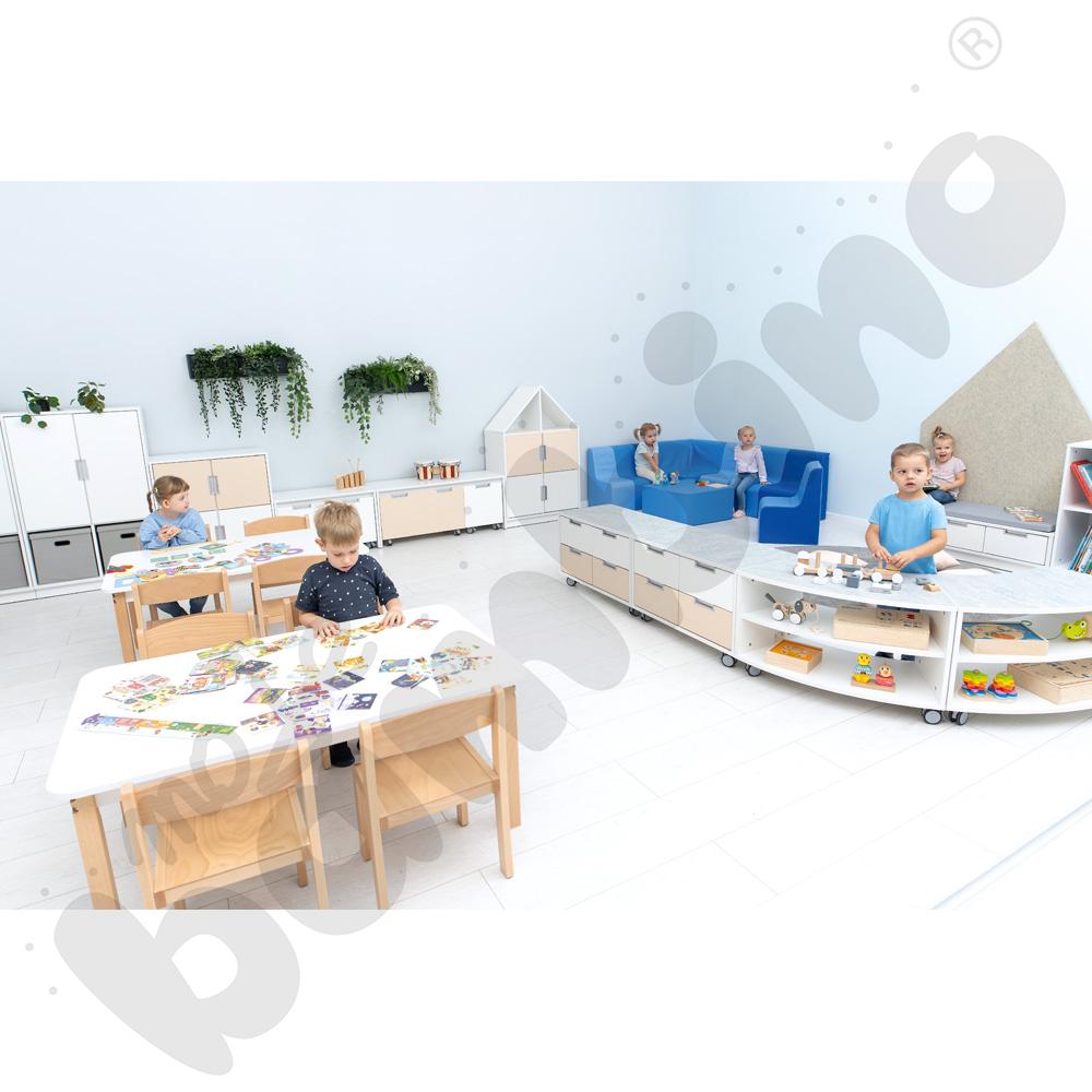 Quadro - szafka cicha S na 4 szuflady na kółkach, biała