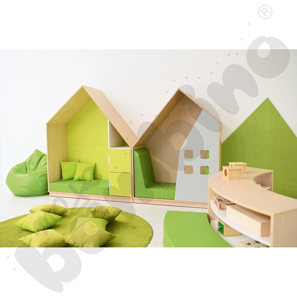 Quadro - szafka-domek - szara, skrzynia klon jasny