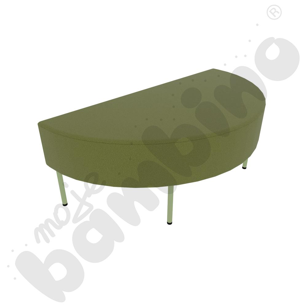 Pufa Versa zaokrąglona 120x60 cm z plastikowymi stopkami, stelaż oliwkowy, tkanina BD17