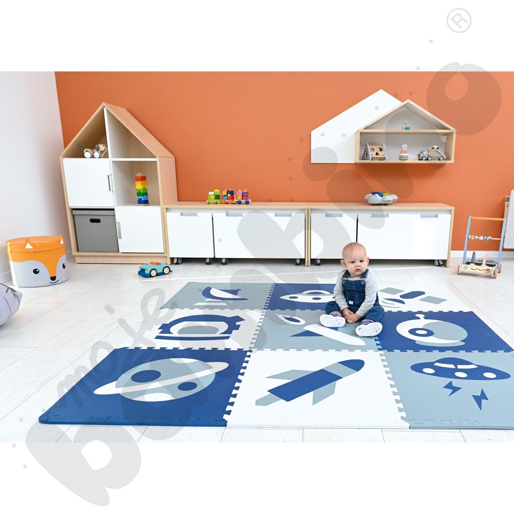 Szafka wisząca Wika - domek Quadro biały, skrzynia klon 