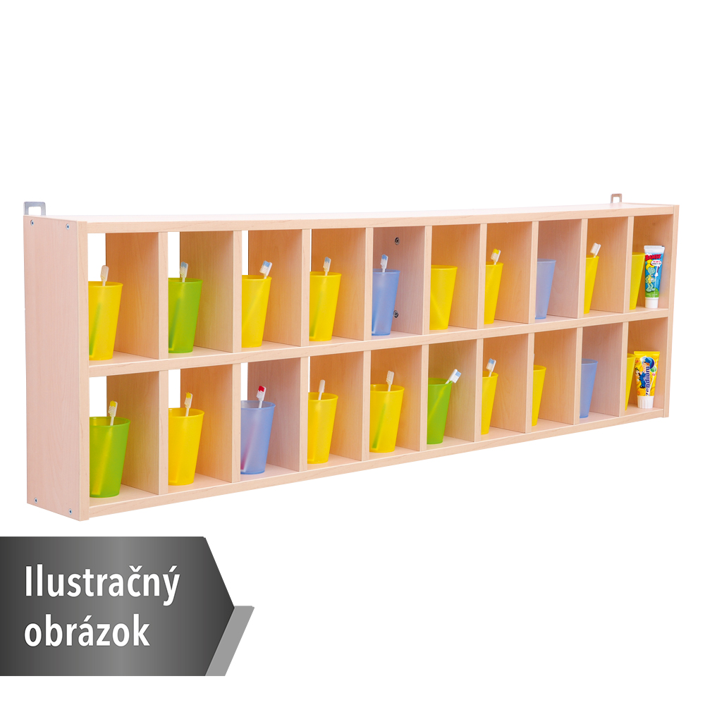 Polička na 20 pohárikov - biela