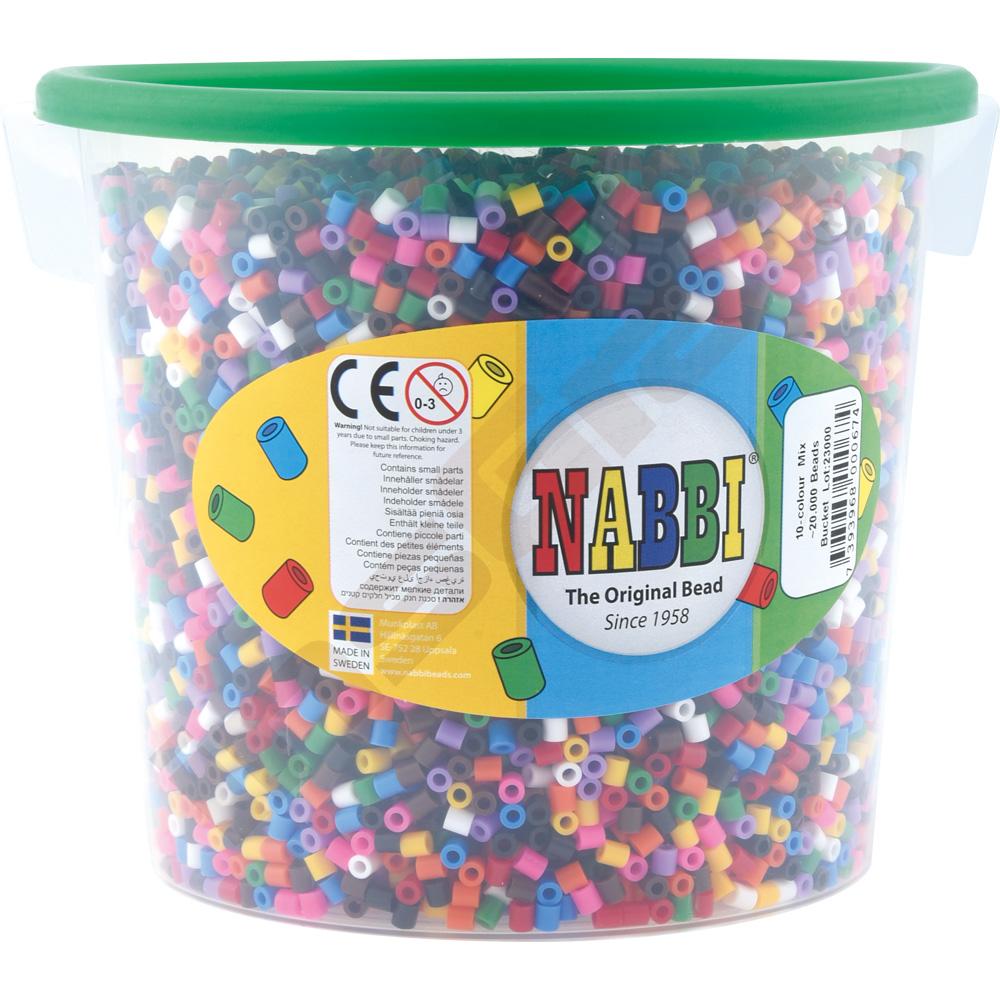 Korálky NABBI® MIDI na žehlenie farebné - vedierko 20000 ks.