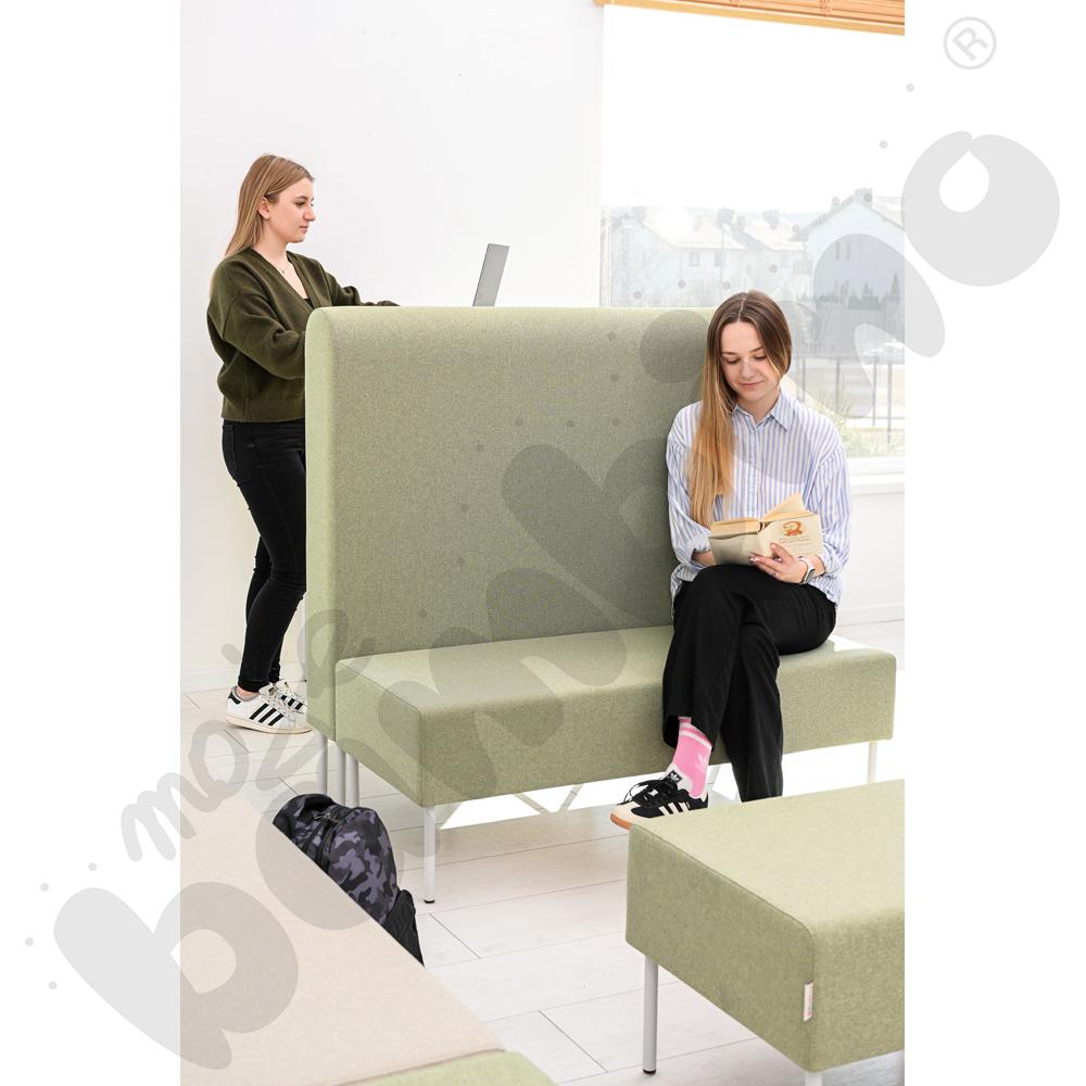 Pufa Versa 120x50 cm z plastikowymi stopkami, stelaż jasnoszary, tkanina RO27