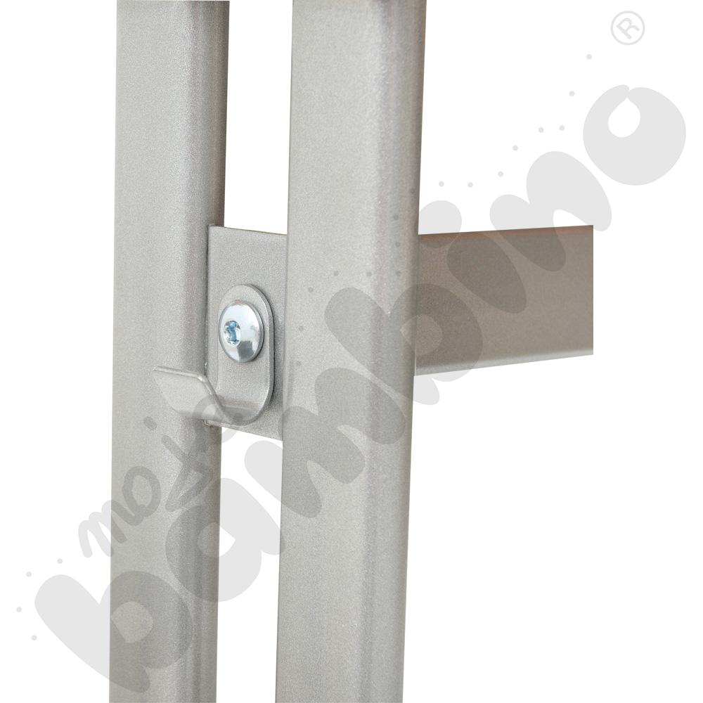 Stół IN-R 130x50 rozm. 3-7, 2-os., stelaż aluminium, blat buk, obrzeże PU, narożniki zaokrąglone