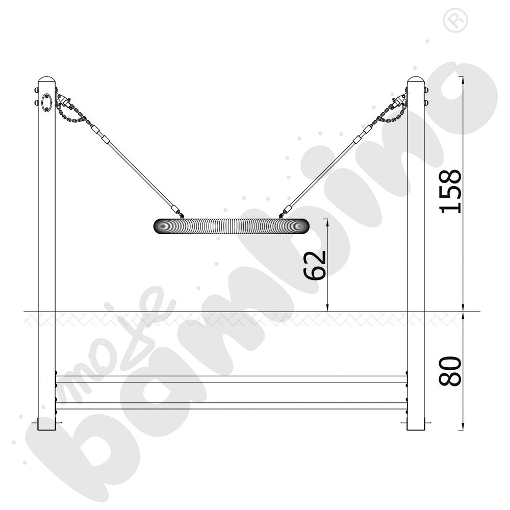Huśtawka na słupach z zawiesiem Bocianie gniazdo