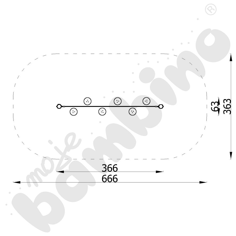 Przejście po grzybkach Robinio