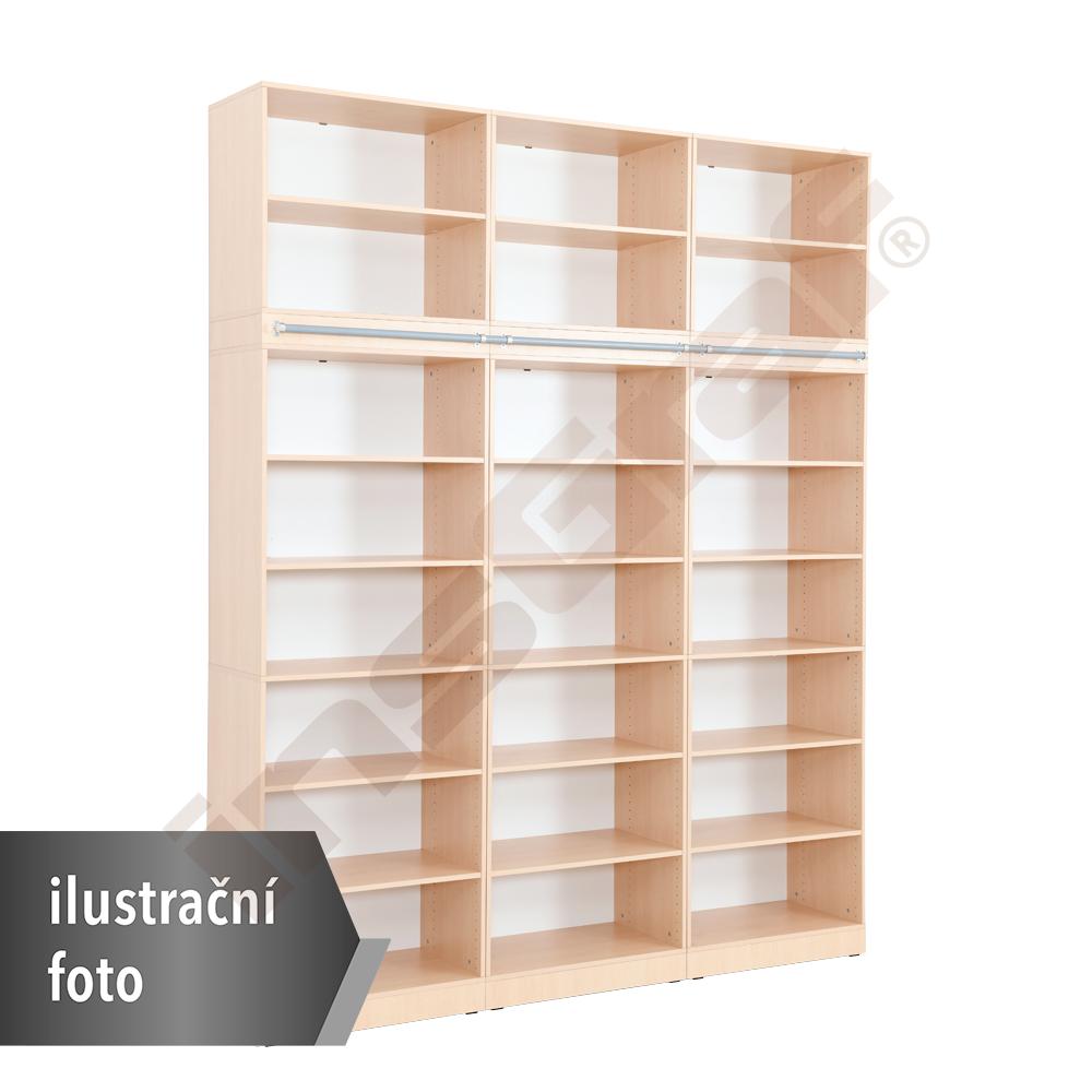 Grande - Vysoký regál s modulem pro upevnění žebříku 41 - bílý
