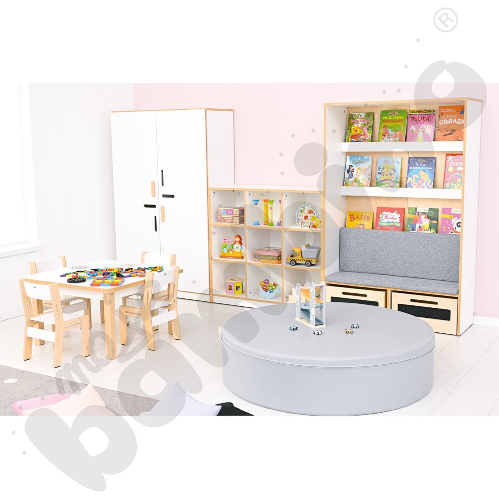 Biały prostokątny blat stołu NEA