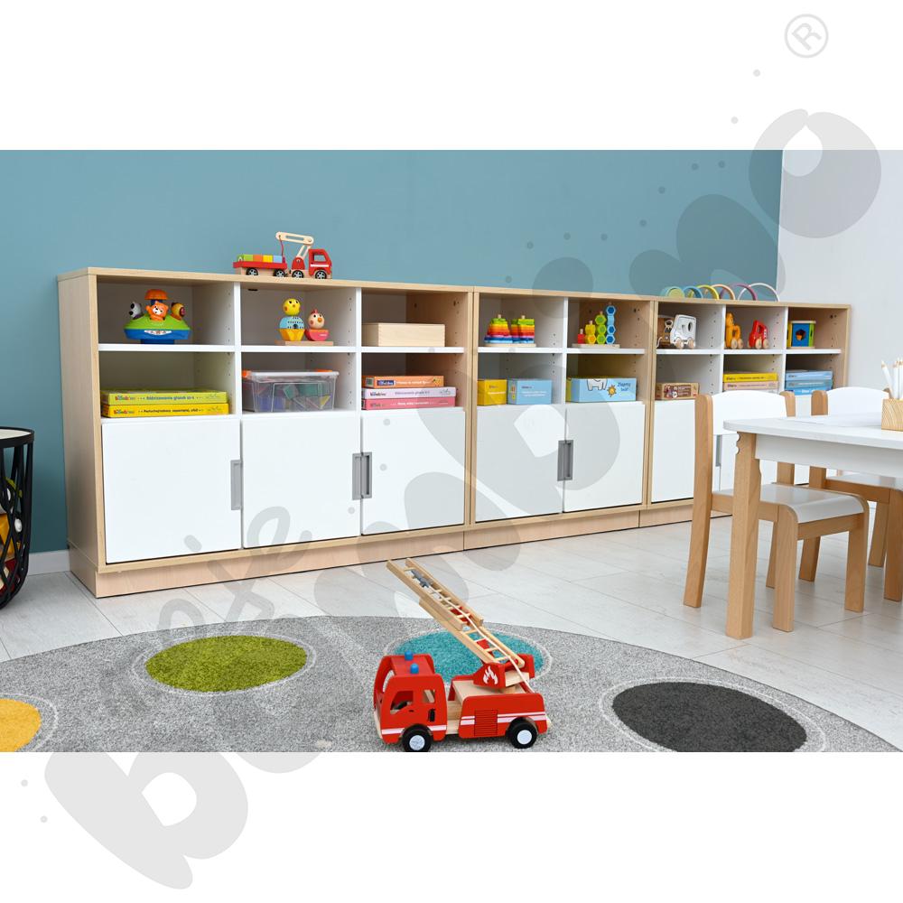 Quadro - regał M z przegrodą i półką, klon jasny