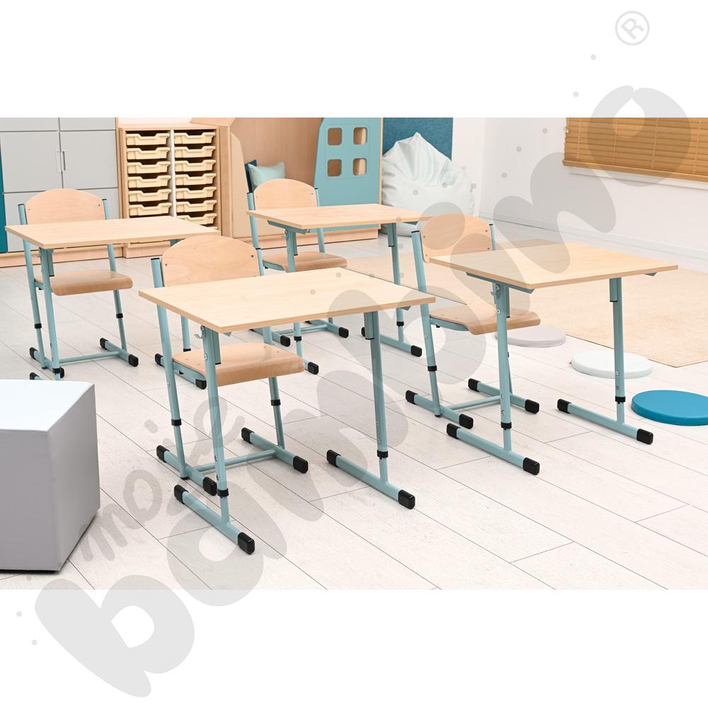 Krzesło T z regulowaną wysokością rozm. 3-4 turkusowe