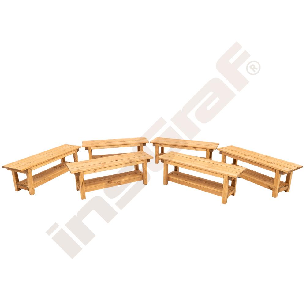 
Sitzbänke aus Holz, 6 Stck.

