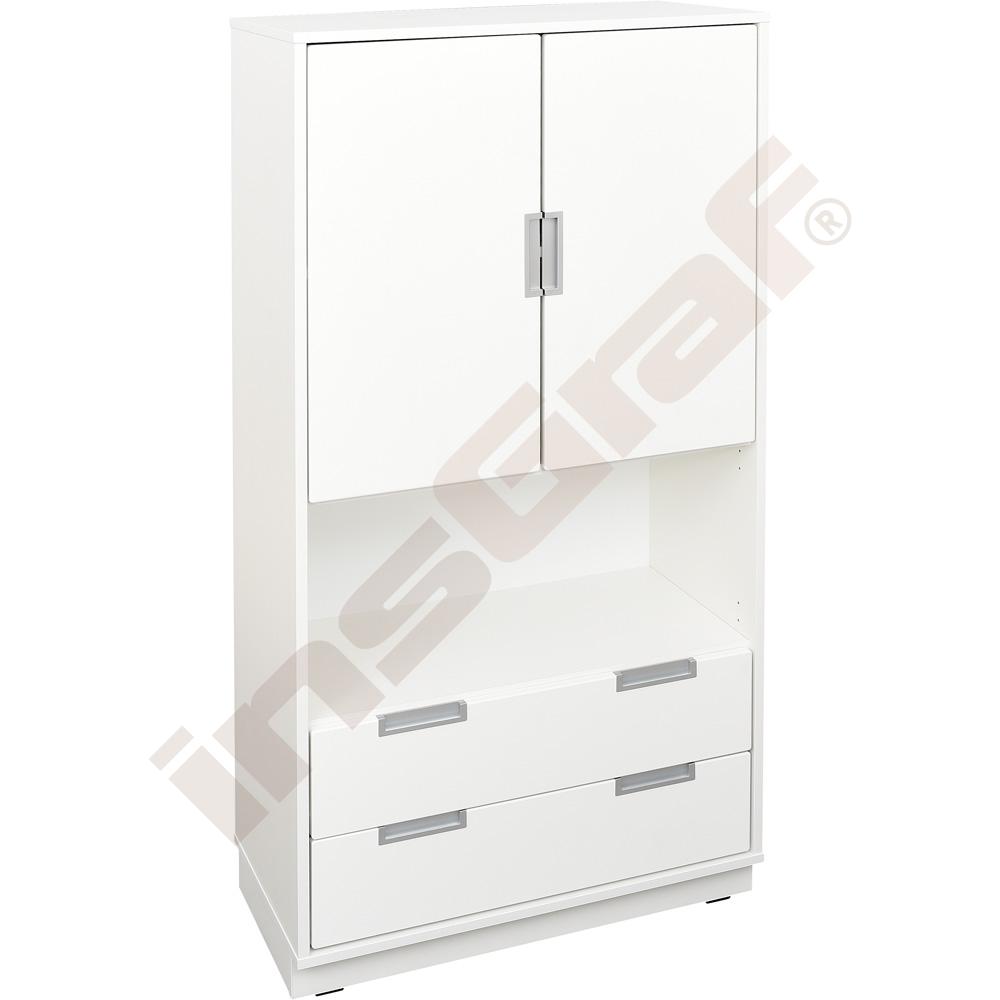 Quadro - skrinka XL s 3 policami, biela 