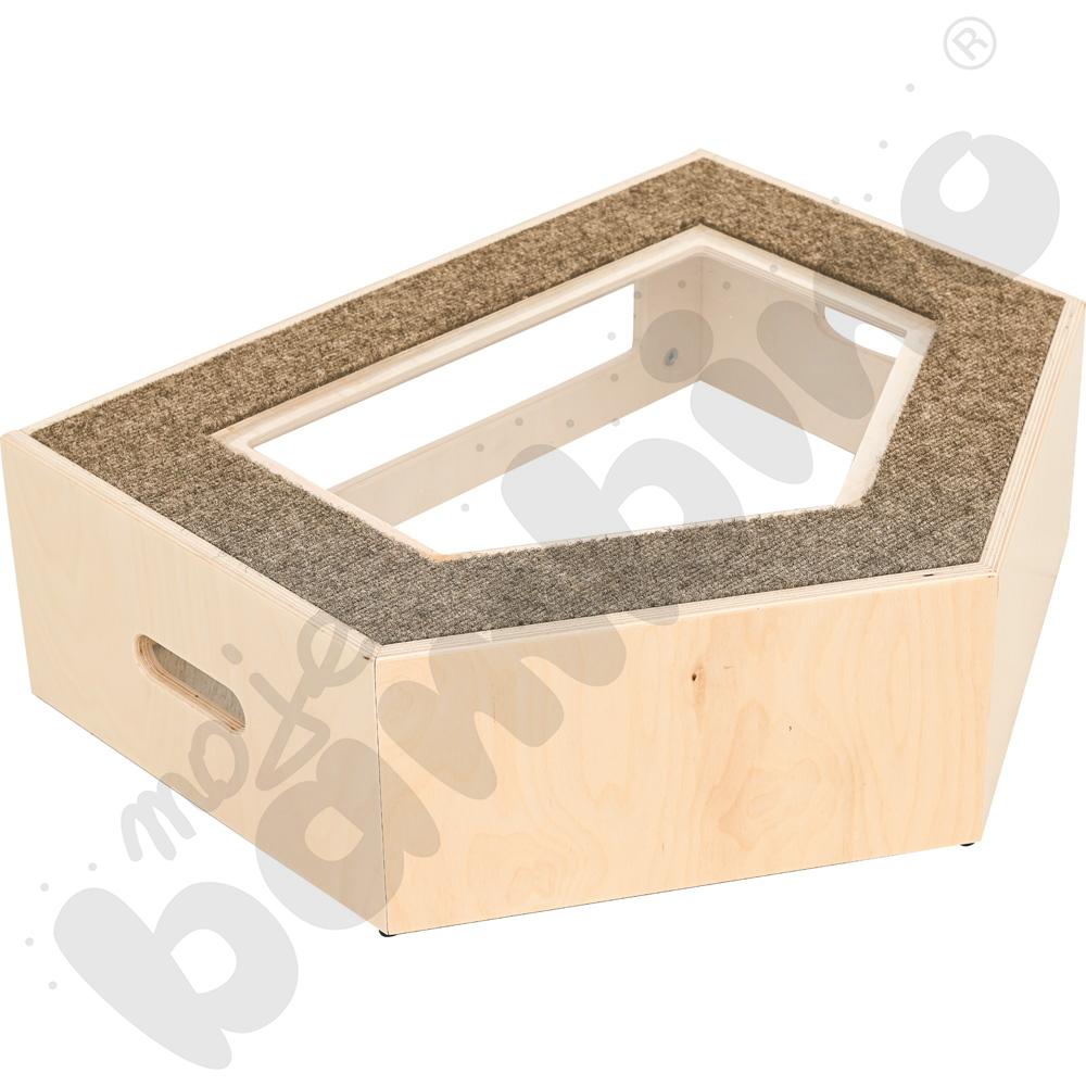 Podest pięciokąt z okienkiem, wys. 20 cm - jasnobrązowy