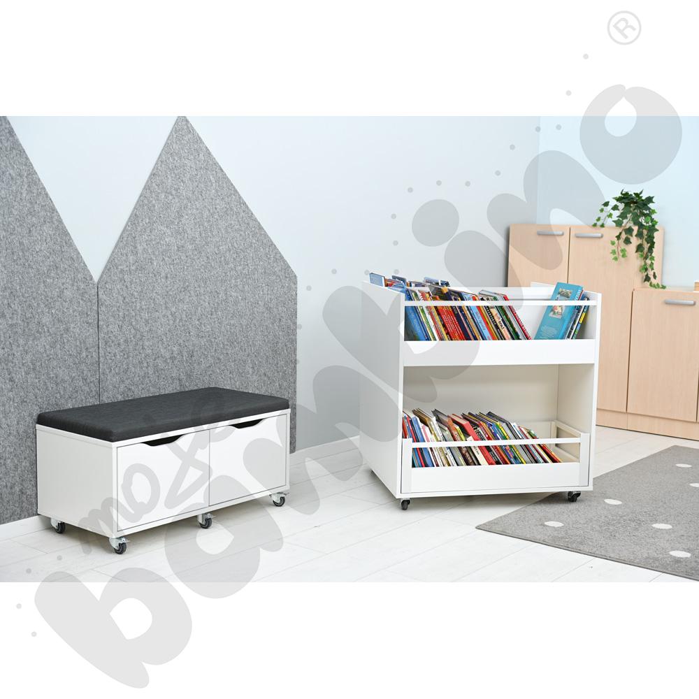 Biblioteczka Grande na kółkach - biała