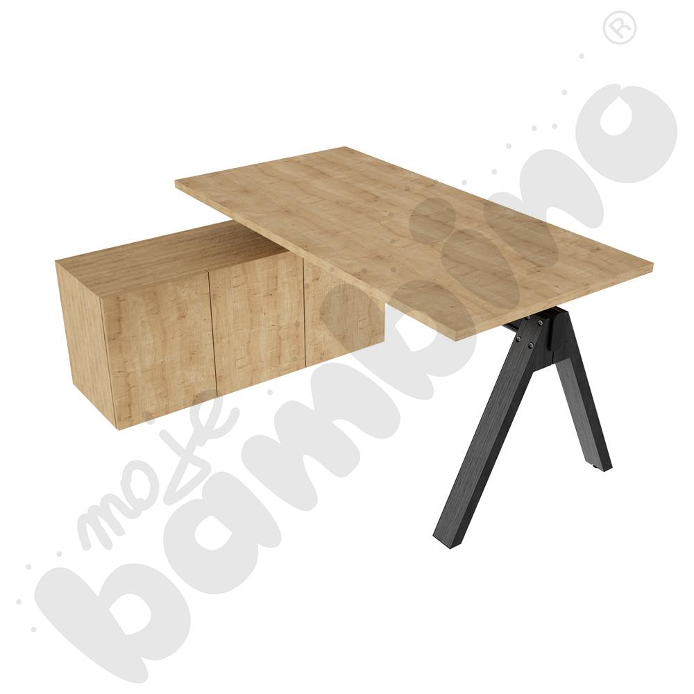 Biurko Viga M z szafką managerską po lewej - dąb naturalny