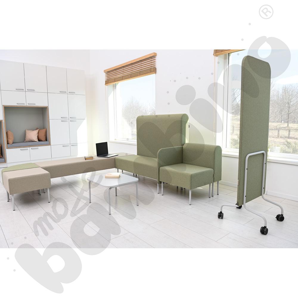 Parawan Versa 60x170 cm z kółkami na twardą powierzchnię, stelaż jasnoszary, tkanina RO27