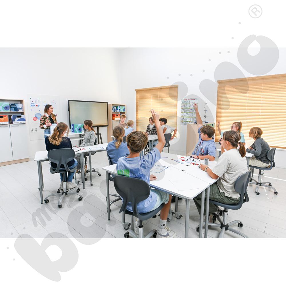 Krzesło Colores obrotowe na kółkach z regulacją wysokości - szare