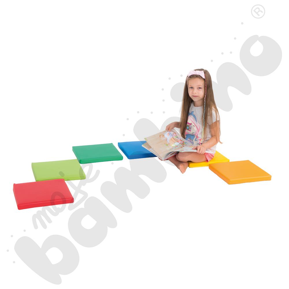 Zestaw pufek niskich kwadratowych, 6 szt.