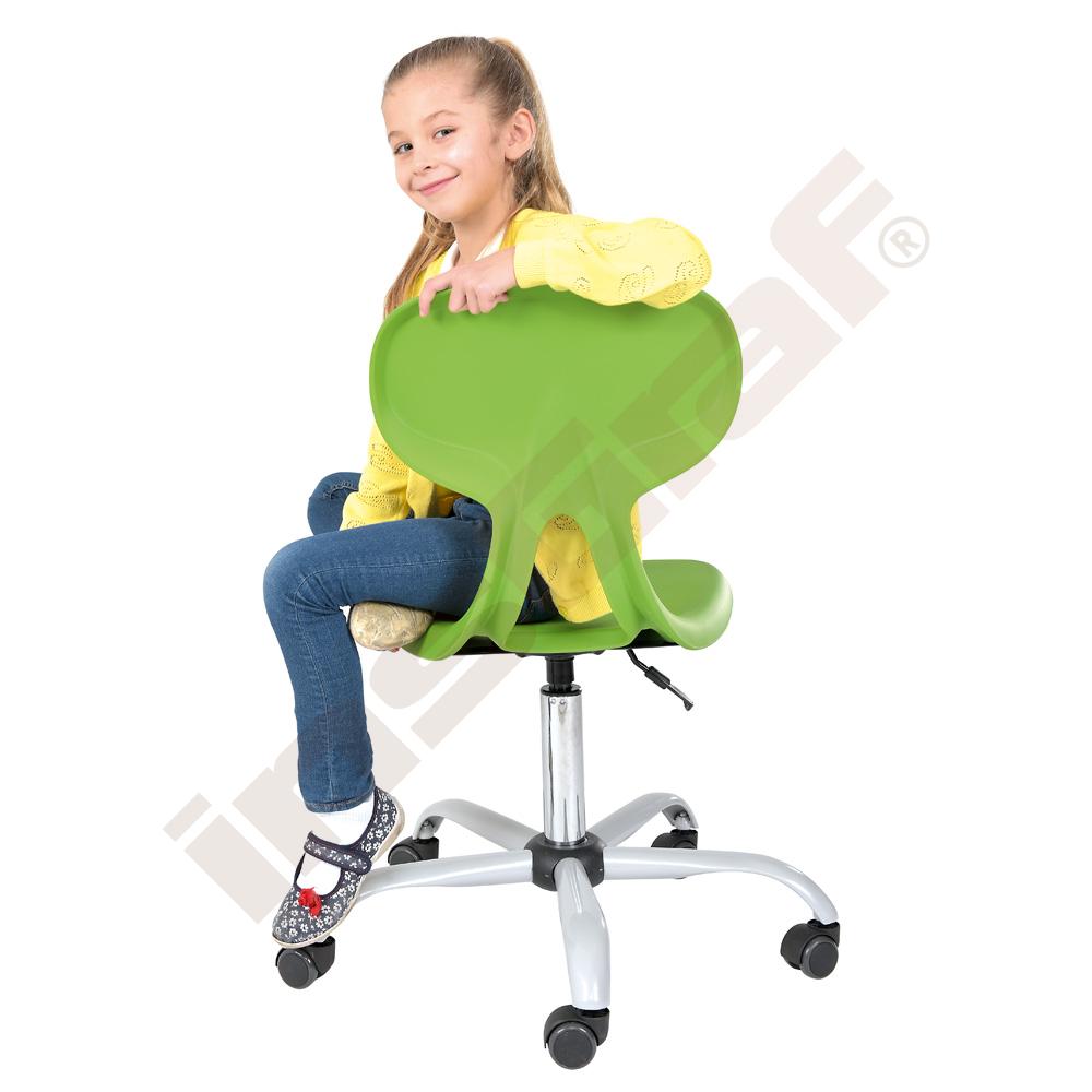 Židle Colores otočná s kolečky a reg. výšky zelená