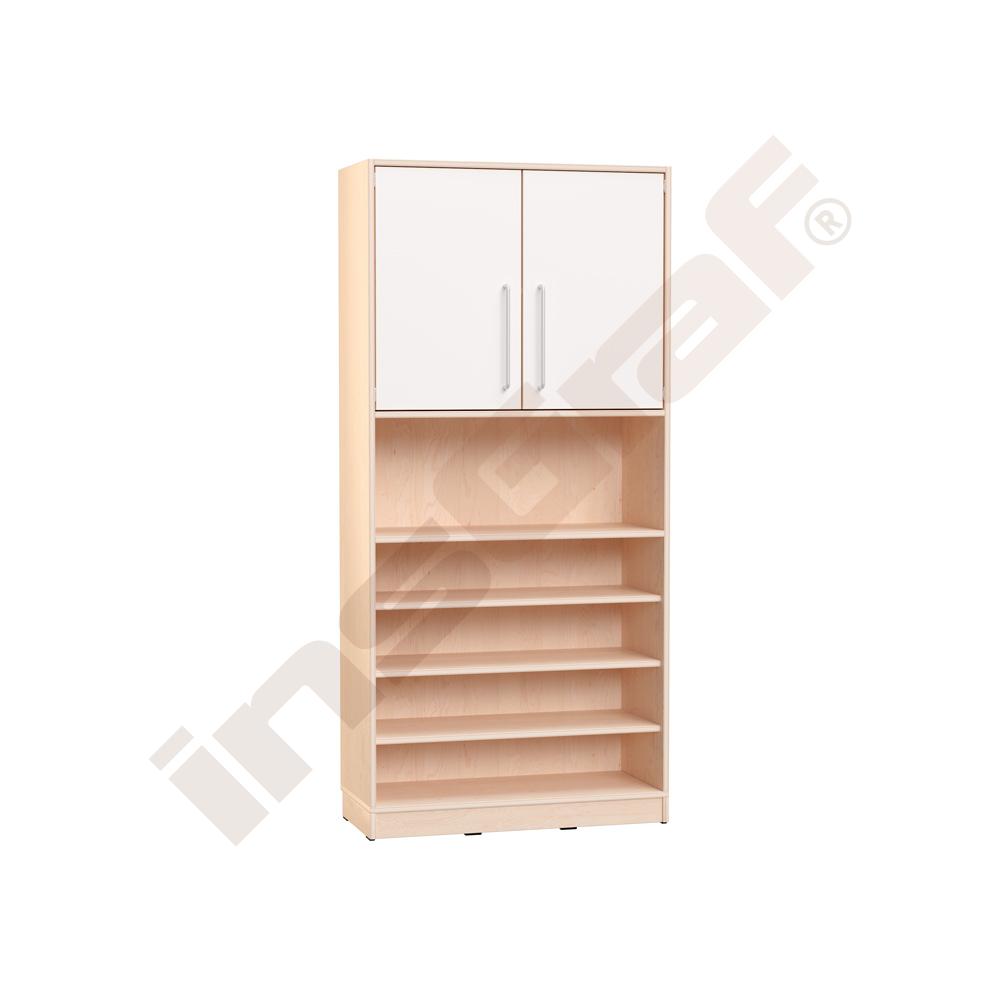 
Echtholz Hochschrank H 192 cm, oben Türen M (weiß, Bügelgriff)
