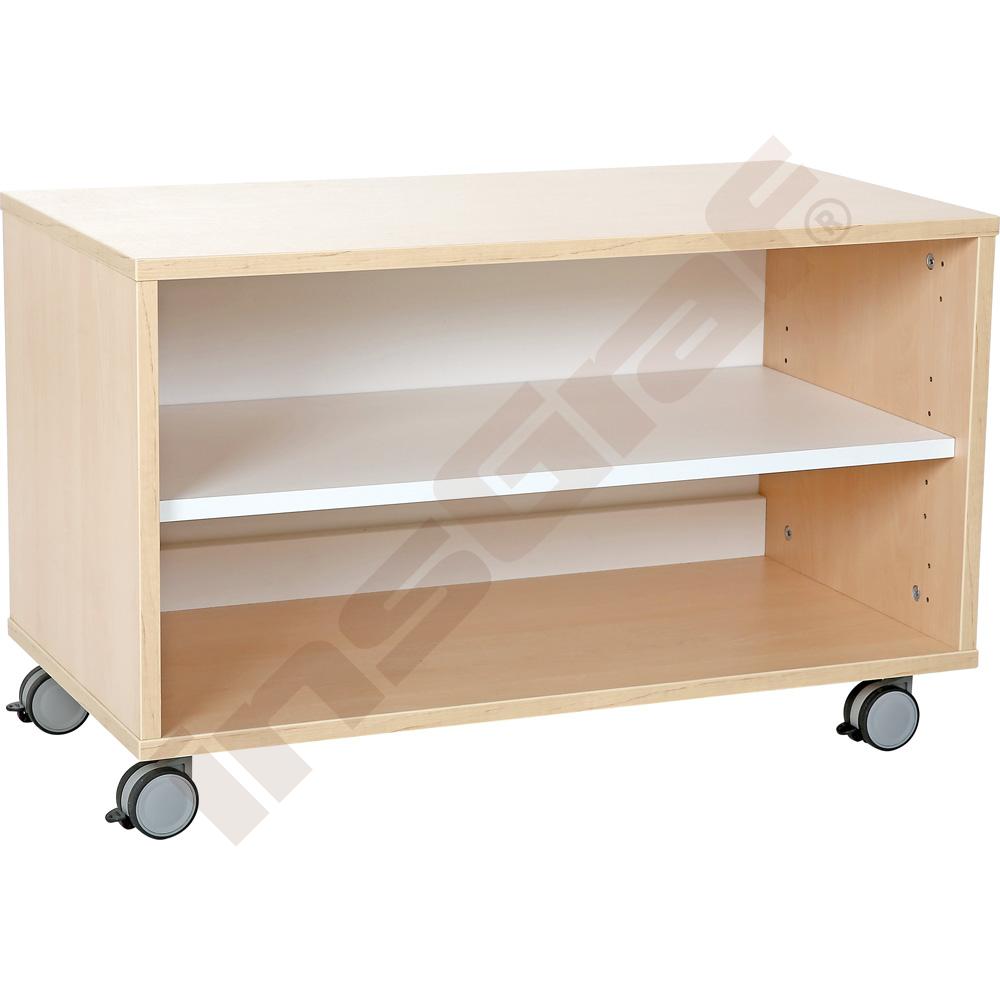Quadro - skříňka S s 1 policí a kolečky, světlý javor
