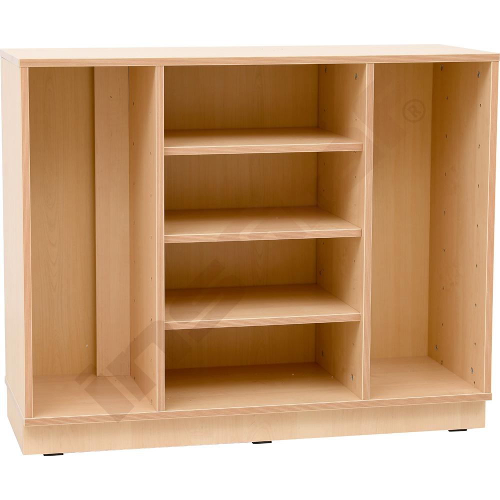 
Flexi Schrank M für Holzbehälter, mit Fachböden, B 107, auf Sockel
