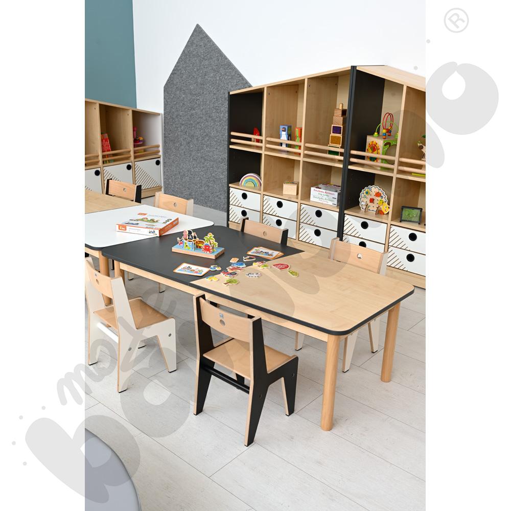 Blat stołu FLO szer. 131 cm antracyt-klonowy