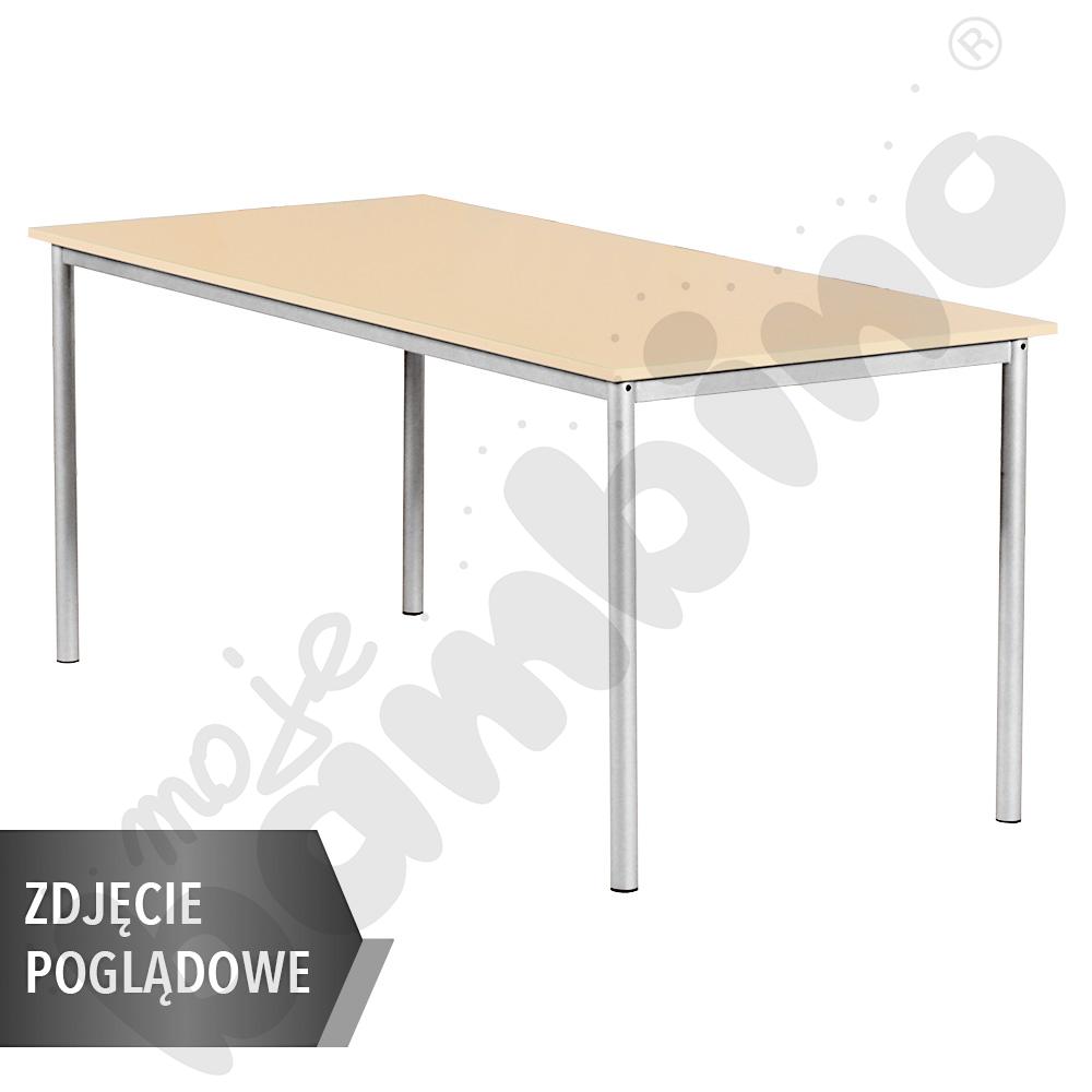 Stół Mila 160x80 rozm. 6, 8-os., stelaż aluminium, blat biały, obrzeże ABS, narożniki proste