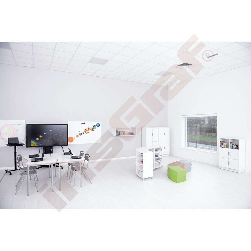Quadro - regál XL s předělem a 3 policemi, bílý 