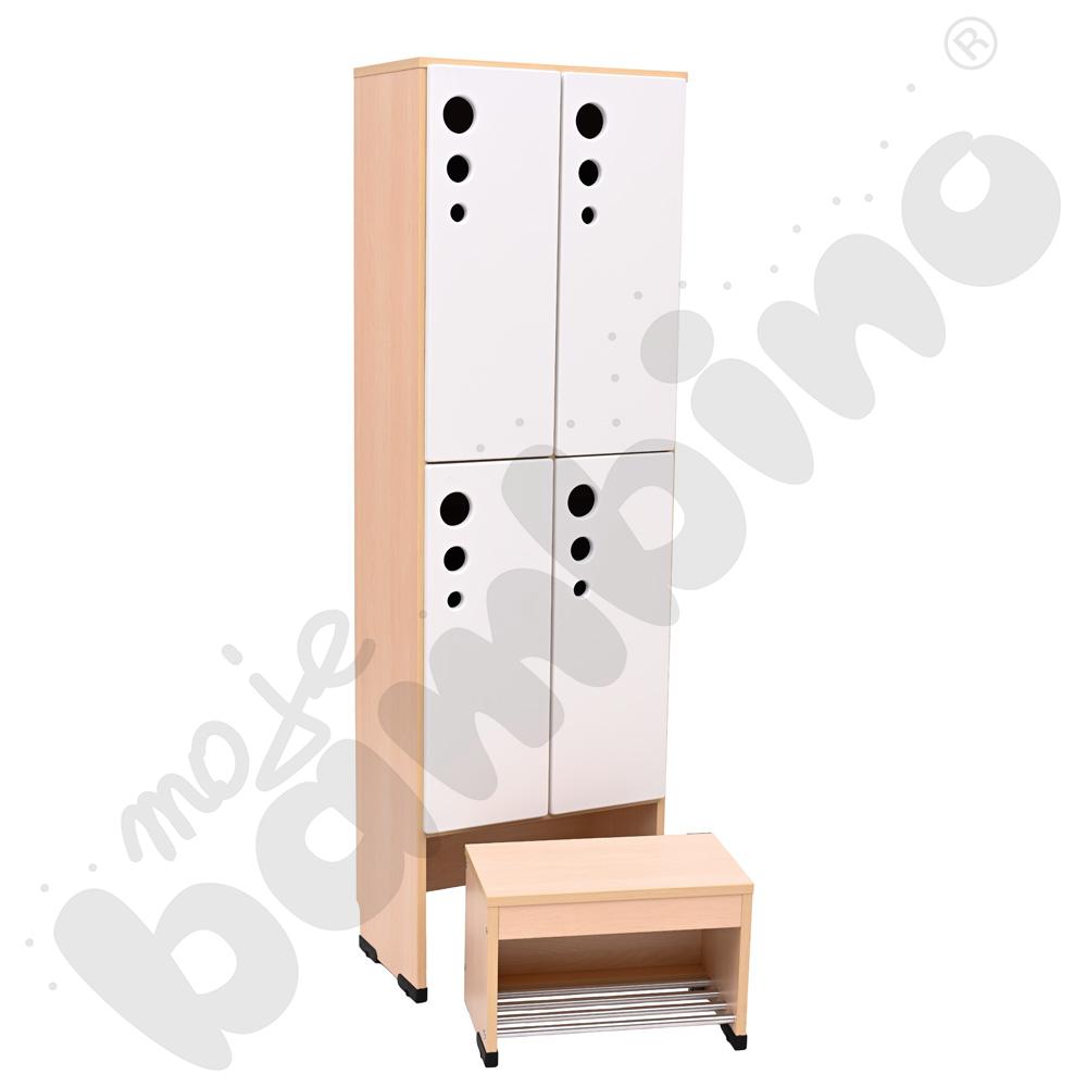 Szatnia Kropla Mini z wysuwanym siedziskiem 4-osobowa - zestaw 1