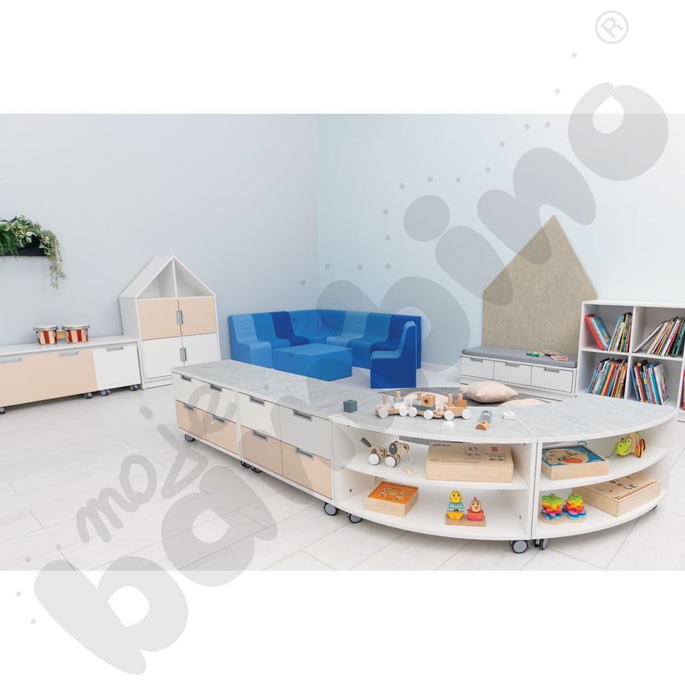 Quadro - szafka cicha S na 4 szuflady na kółkach, biała