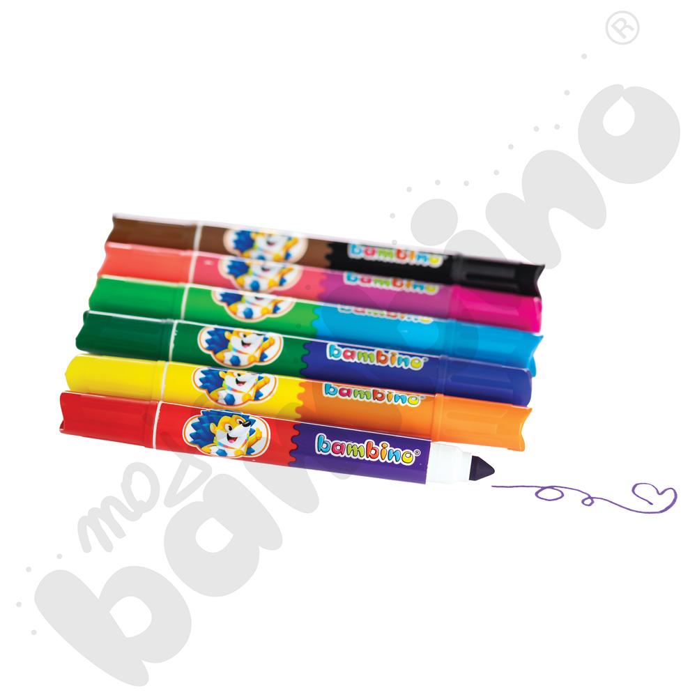 Flamastry dwustronne Jumbo BAMBINO, 12 kol.