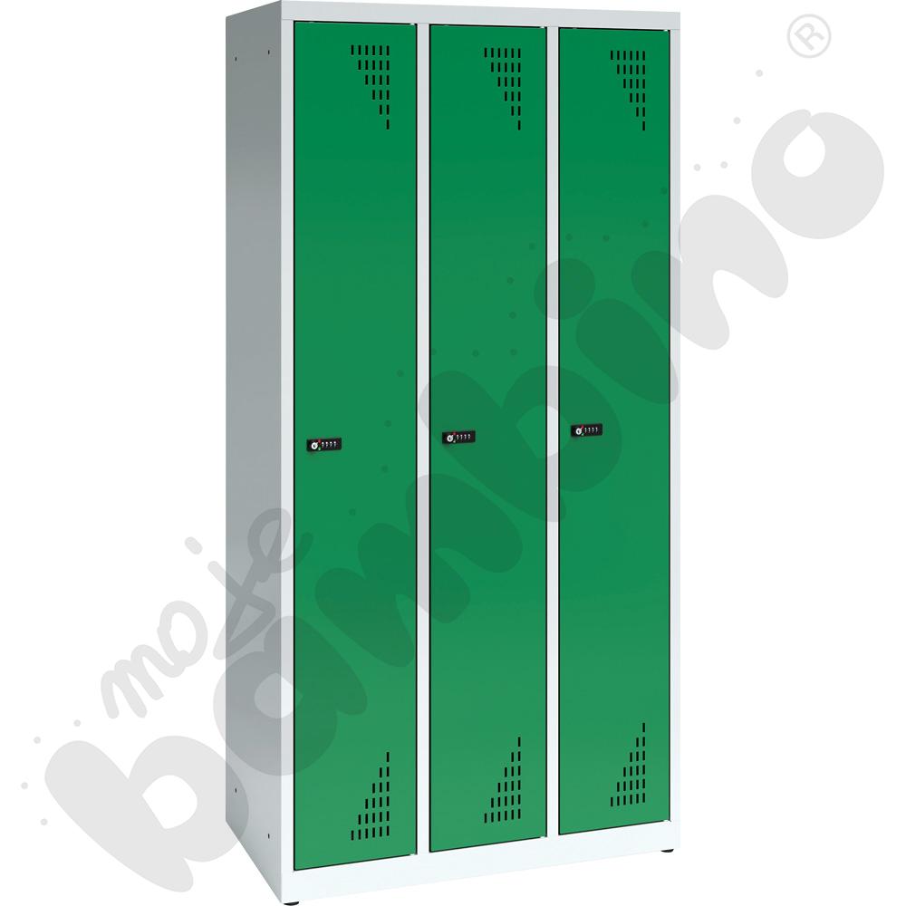 Szafa ubraniowa 3-modułowa z zamkiem szyfrowym, zielone