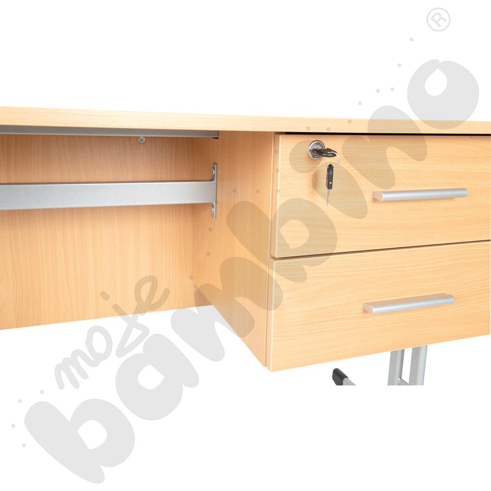 Biurko IN-R buk, stelaż aluminium