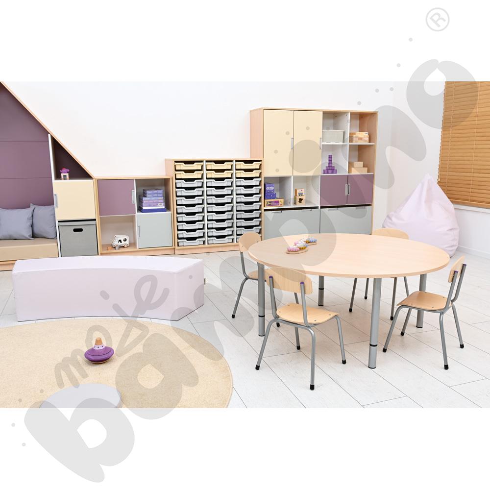 Nogi z reg. do blatów Quadro - aluminium, 4 szt. rozm. 0-3 (40-58 cm)