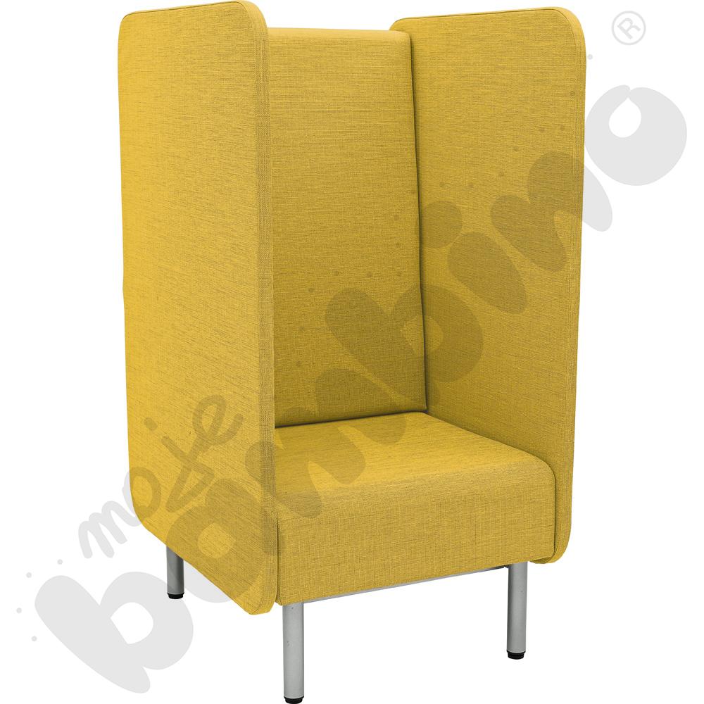 Fotel Inflamea 1 z wysokim oparciem, 1-os. - musztardowy