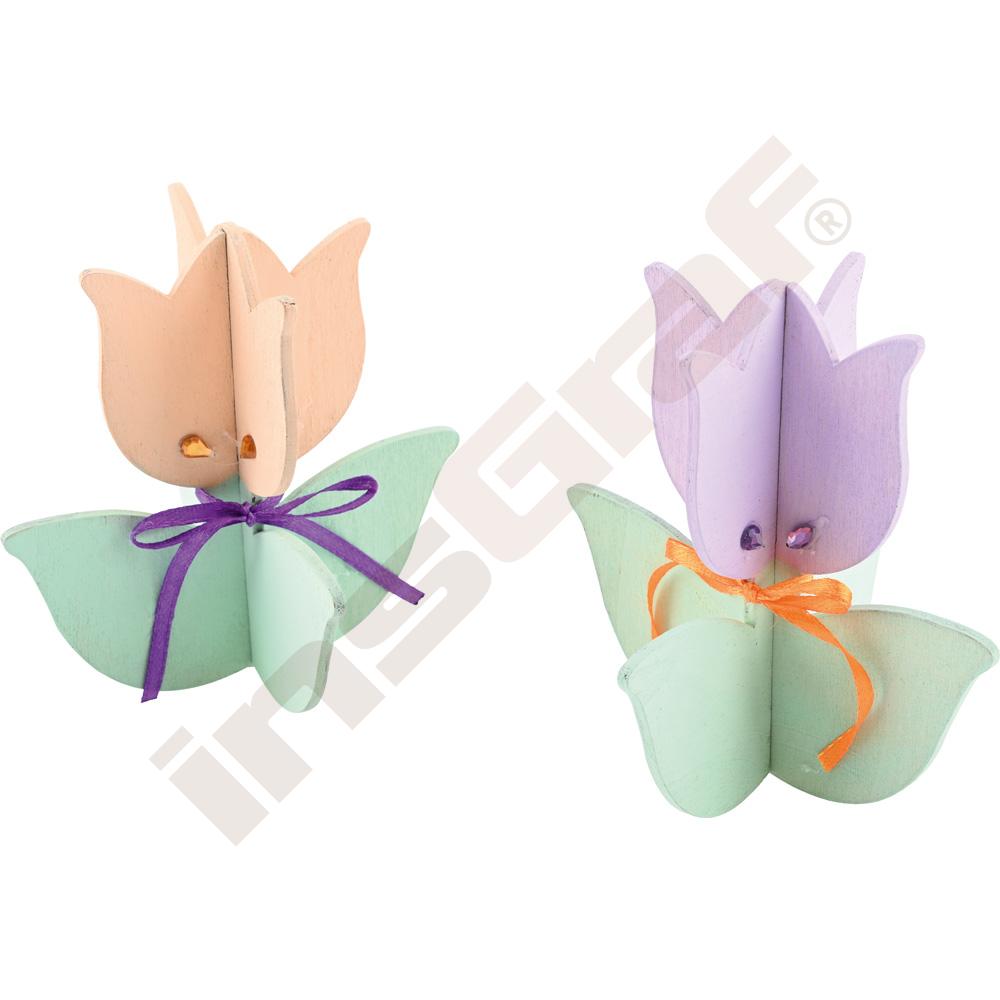Dřevěné tulipány, 12 ks