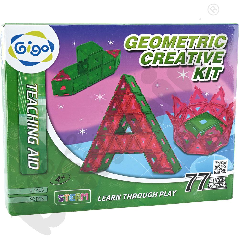 Klocki Gigo - Edukacja - zestaw geometryczny, 92 elem.