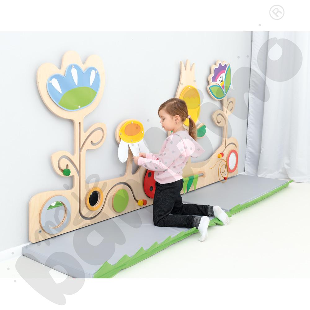 Materace prostokątne z motywem trawy,  2 szt. - szare