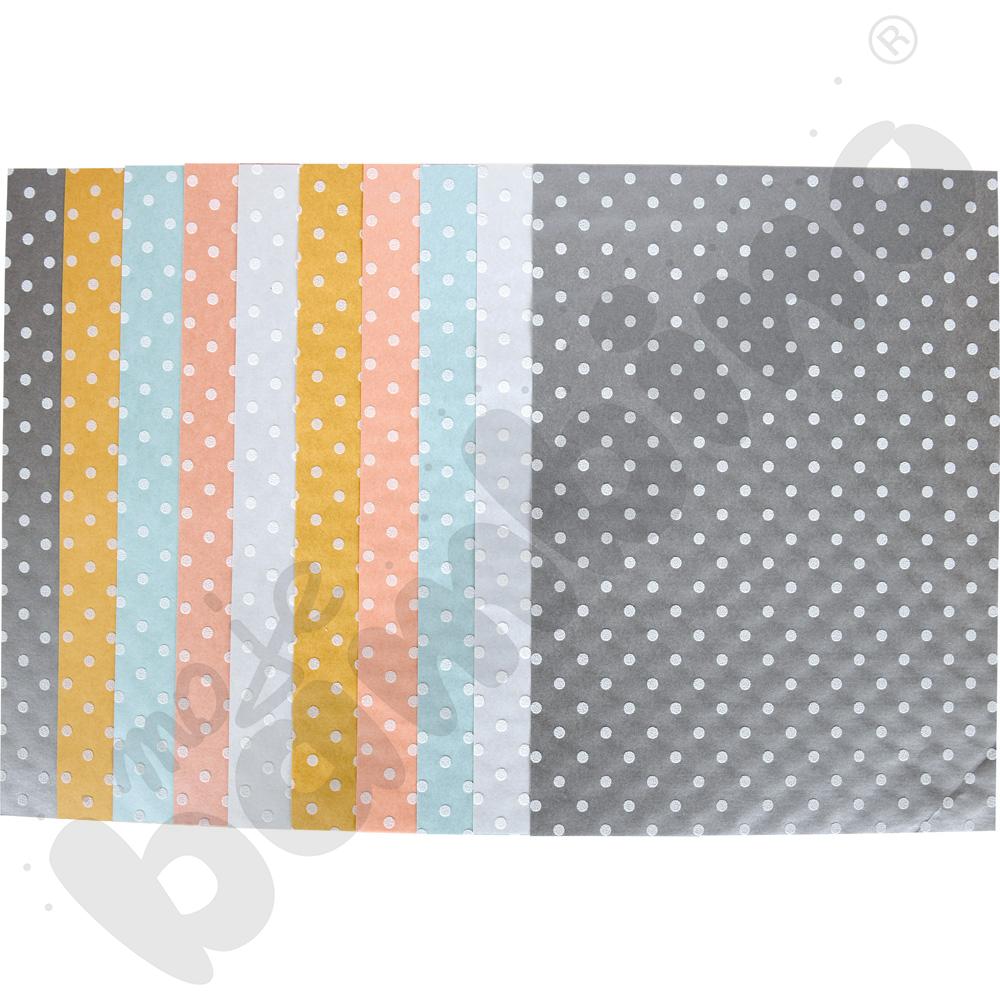 Papier kreatywny w kropki, 10 szt.