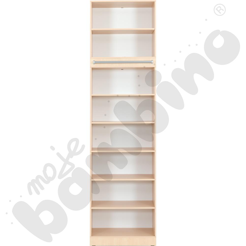 Grande - Wysoki regał z modułem do mocowania drabiny 39 - klon jasny