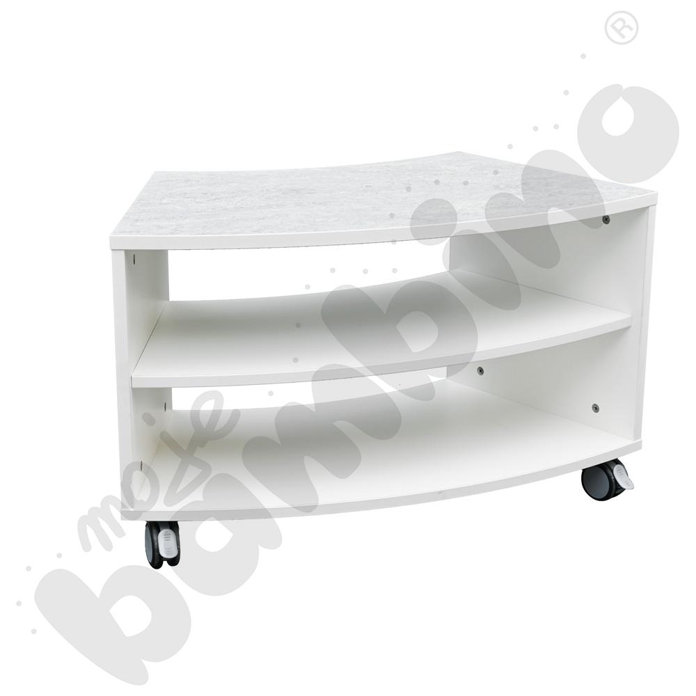 Quadro – szafka cicha S 1/8 koła na kółkach, biała