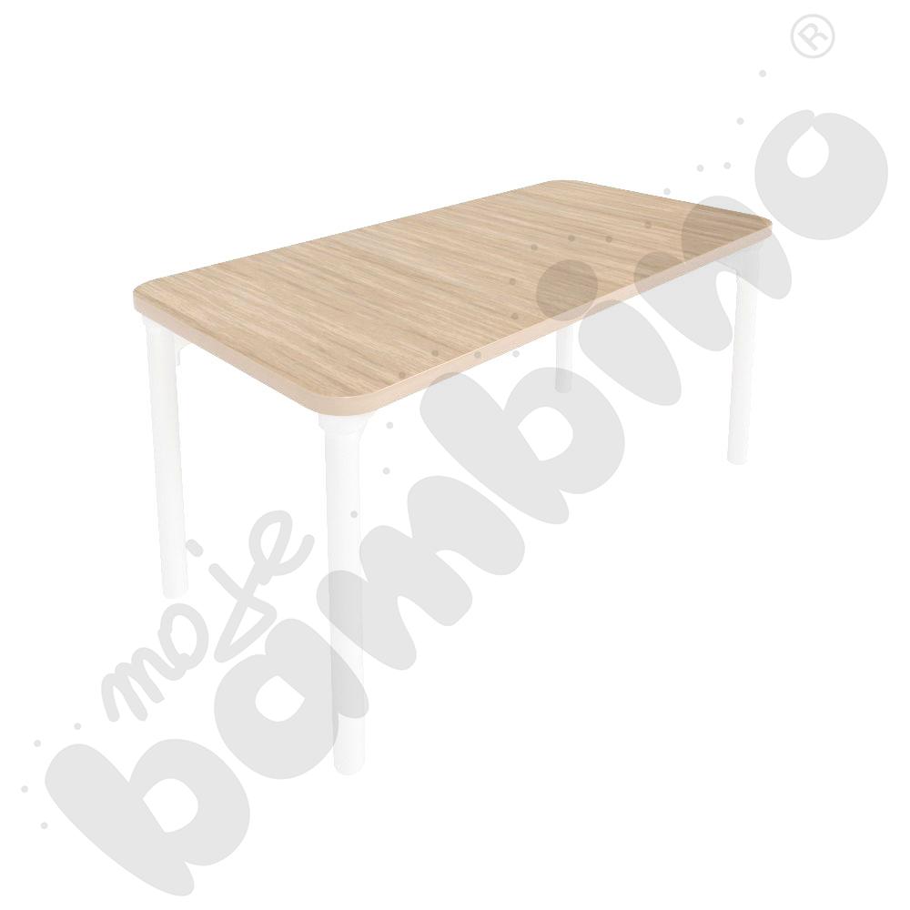 Stół Marcus okrągły 120 x 120 rozm. 2, stelaż drewniany biały, stopka drewniana, blat klon 375, narożniki zaokrąglone