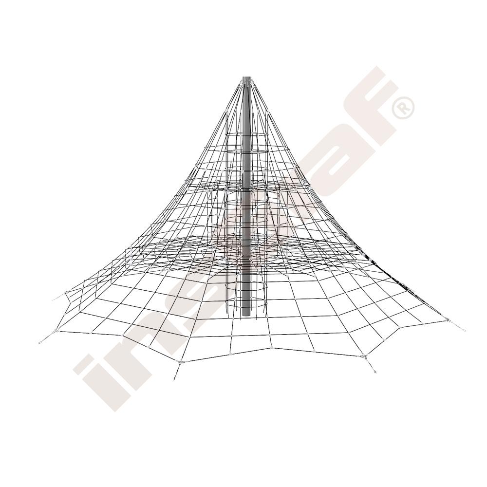 Seil-Pyramide, 8-eckig, schwarz-grau