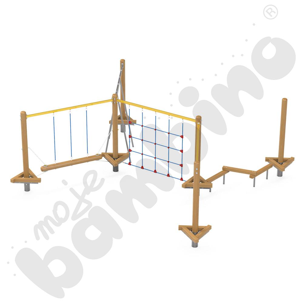 Zestaw Mini park linowy 1, drewniane słupy