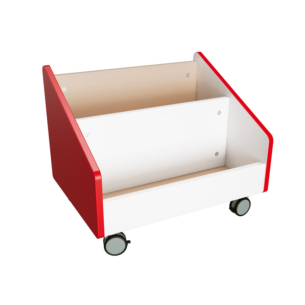 Quadro - veľký zásobník s kolieskami - červený