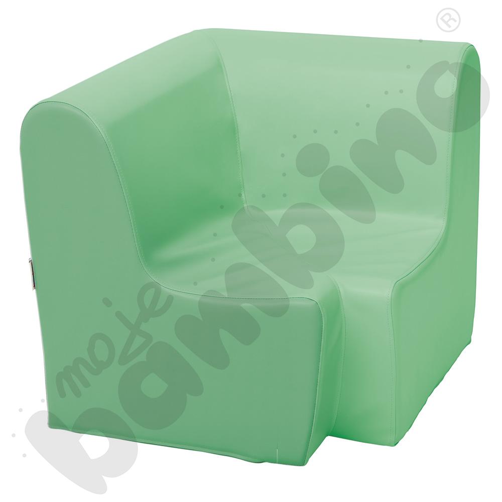 Duży fotelik rogowy oliwkowy