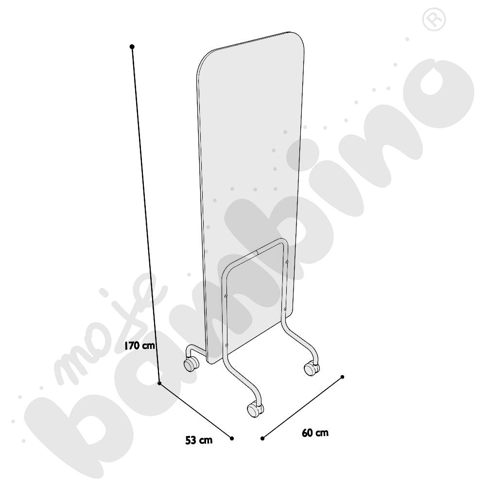 Parawan Versa 60x170 cm z kółkami na twardą powierzchnię, stelaż jasnoszary, tkanina BD14