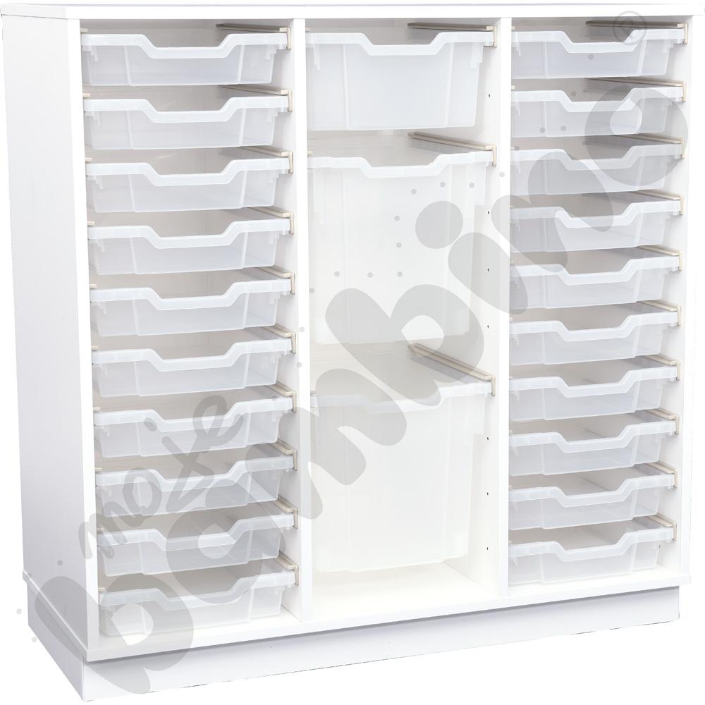 Quadro - szafka M+ na plastikowe pojemniki - z 2 przegrodami, biała